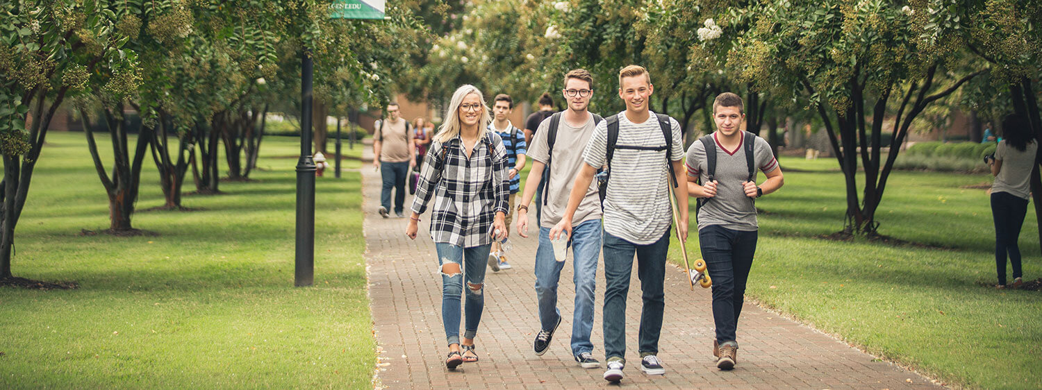 Students at Regent University's campus in Virginia Beach.