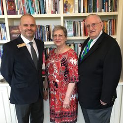 (From the left) Regent University's School of Divinity Dean Dr. Corne Bekker, Claudine Donovan, and Joe Donovan.