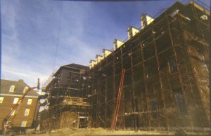 The Robertson Hall parking lot under construction.