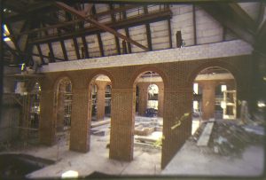 The Regent University library atrium under construction. 