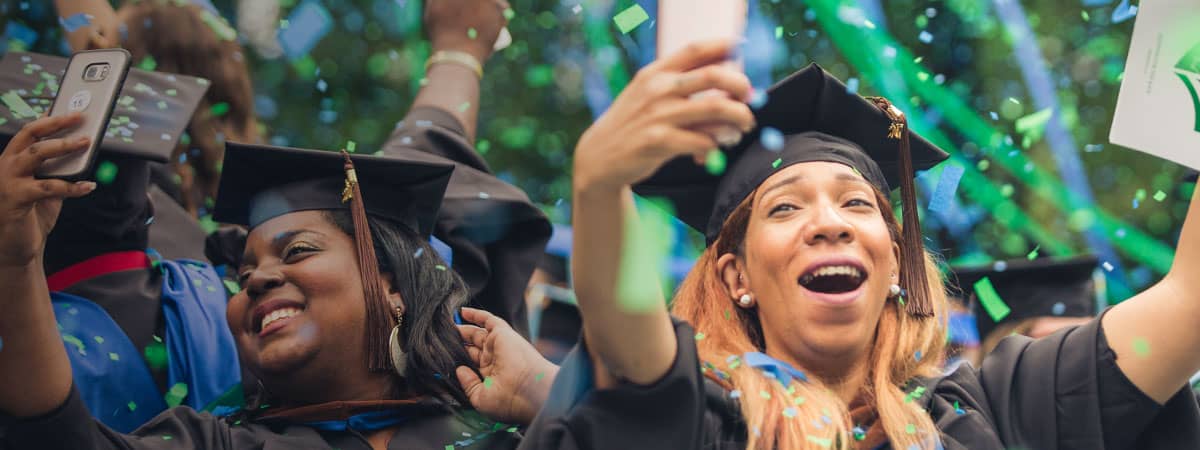 Graduating students at Regent University's 2017 Commencement ceremony.