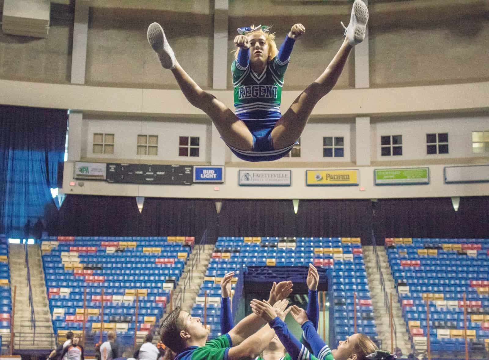 Regent Royals Cheerleaders at the 2018 CCA National Competition.