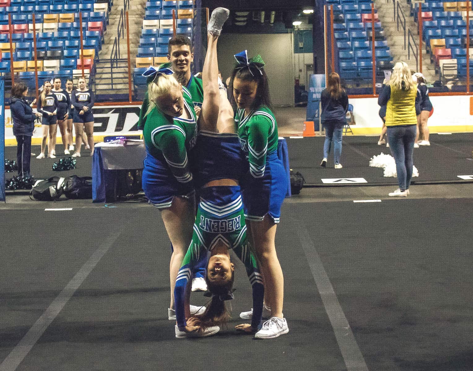 Regent's cheerleaders have put on their crowns as Royals and have stepped into the spotlight.