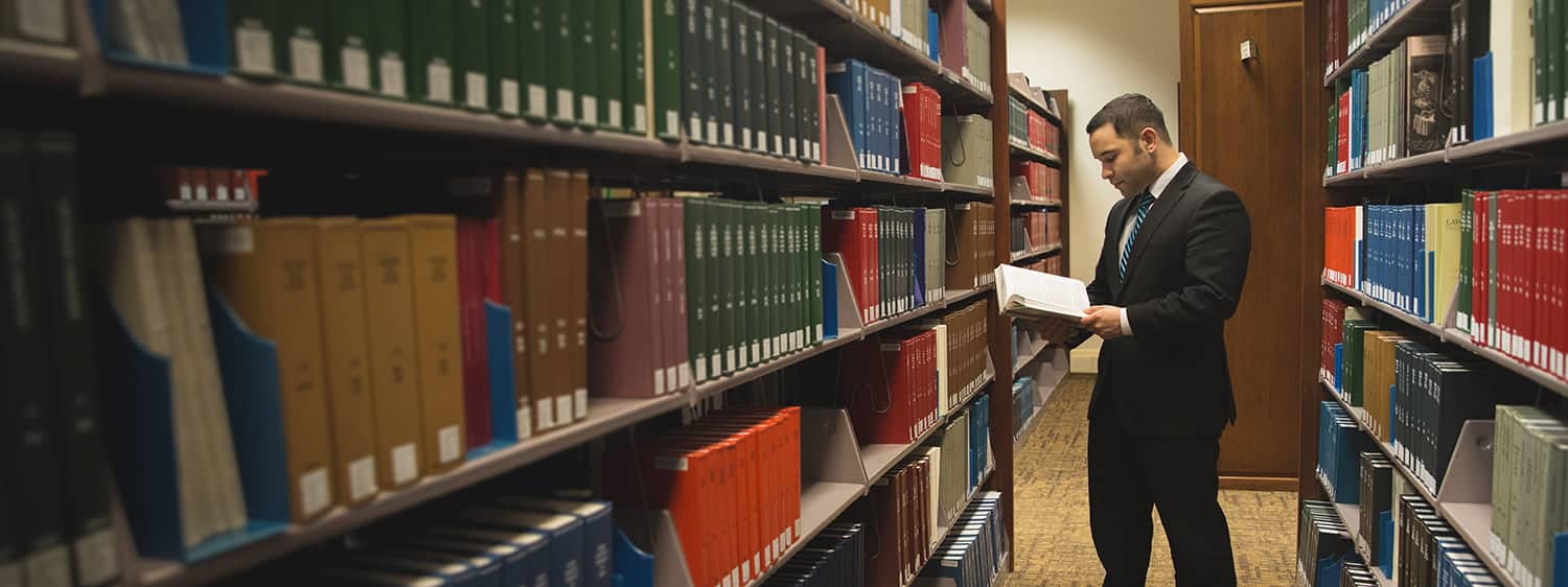 A graduate student at the Regent Law library.