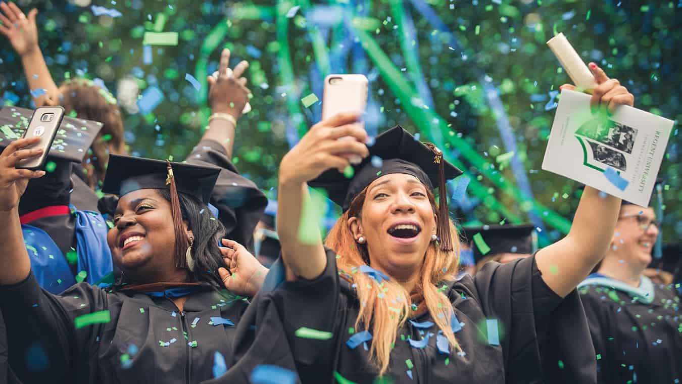 Graduates during Regent University's commencement ceremony in Virginia Beach.