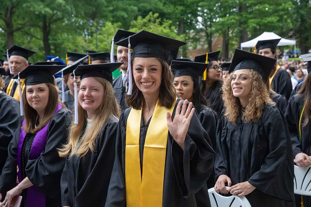 Proud graduates during Regent University’s 2019 commencement ceremony.