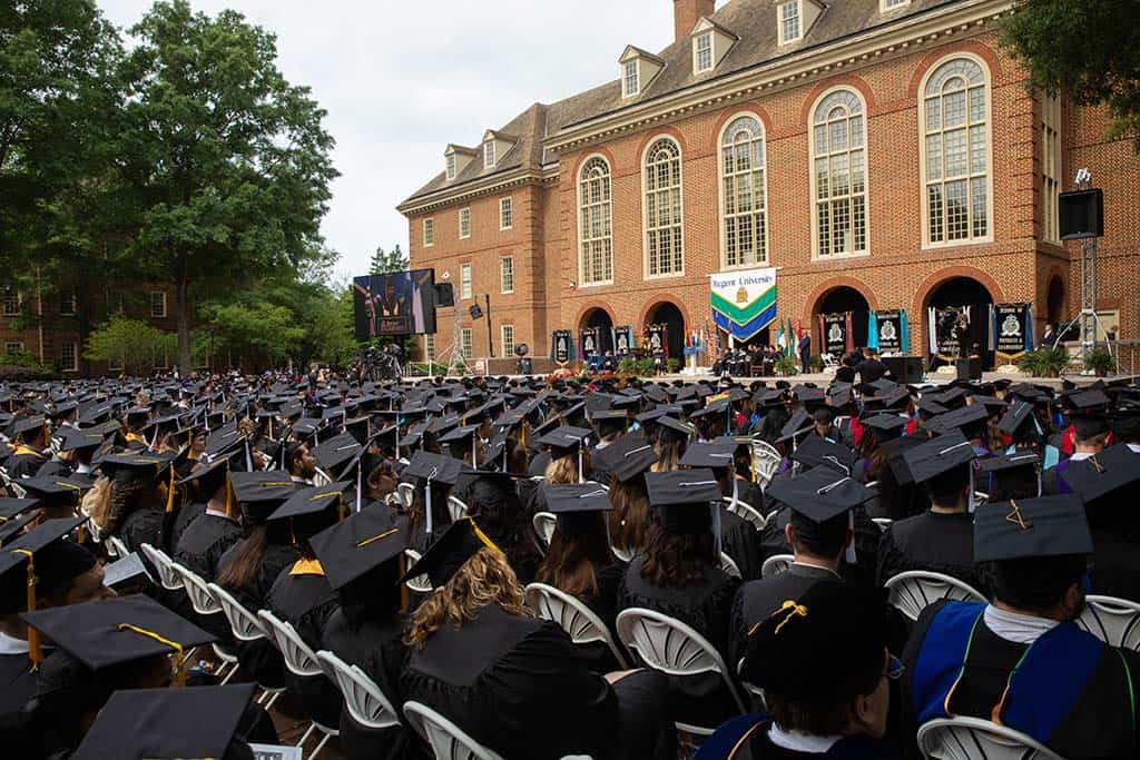 Graduates during Regent University’s beautiful commencement ceremony.