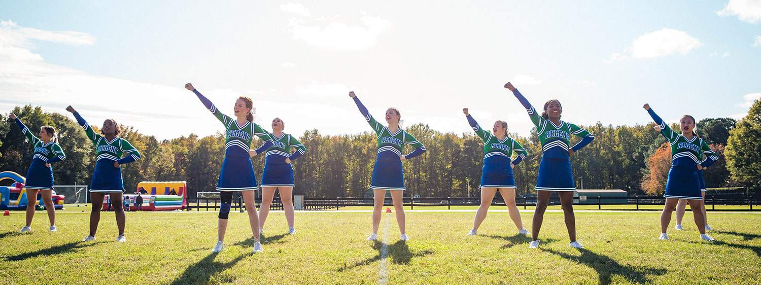 Cheerleaders at Regent University's 16th annual Chili Bowl.