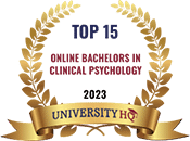 Regent University ranked #6 of the top 15 Best Online Bachelor's in Clinical Psychology College Programs | UniversityHQ, 2023