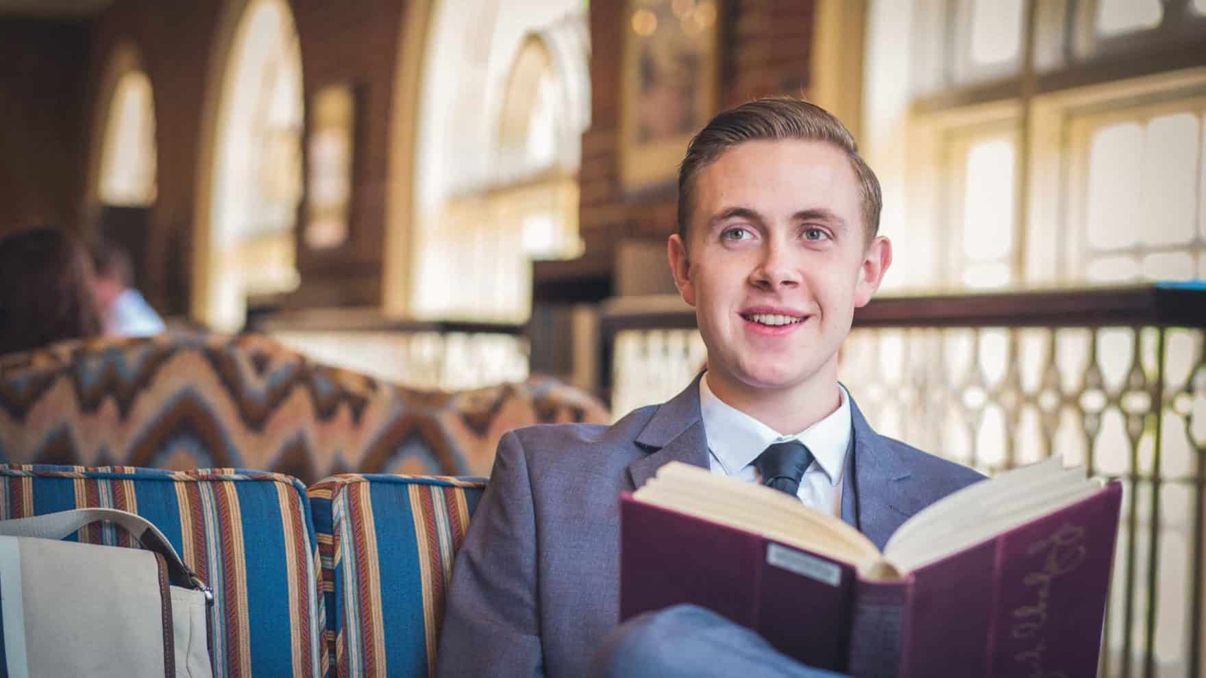 A student in the Regent library, which is frequented by law school students.