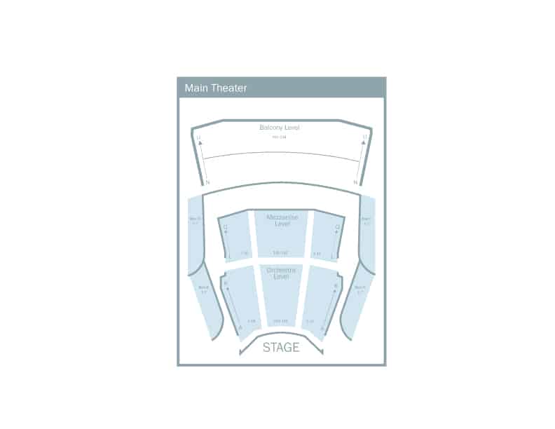 Seating chart of Regent University's main theatre, Virginia Beach.