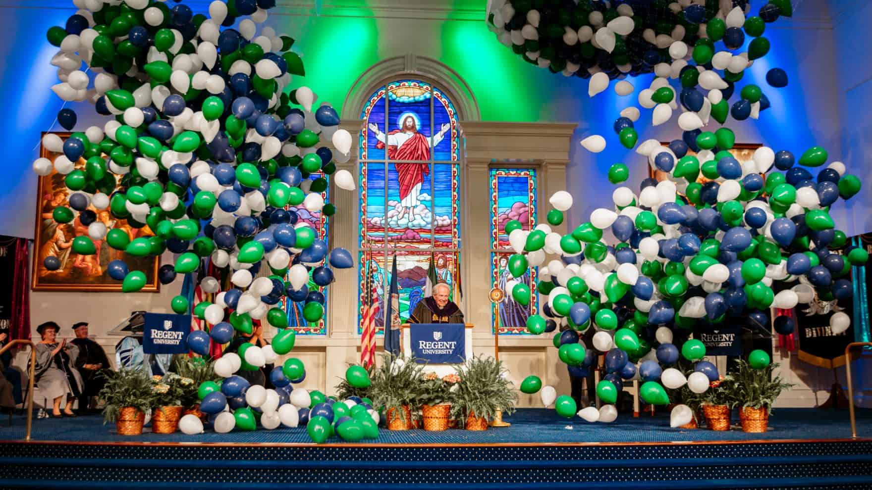 Dr. Pat Robertson during Regent University's graduation ceremony.