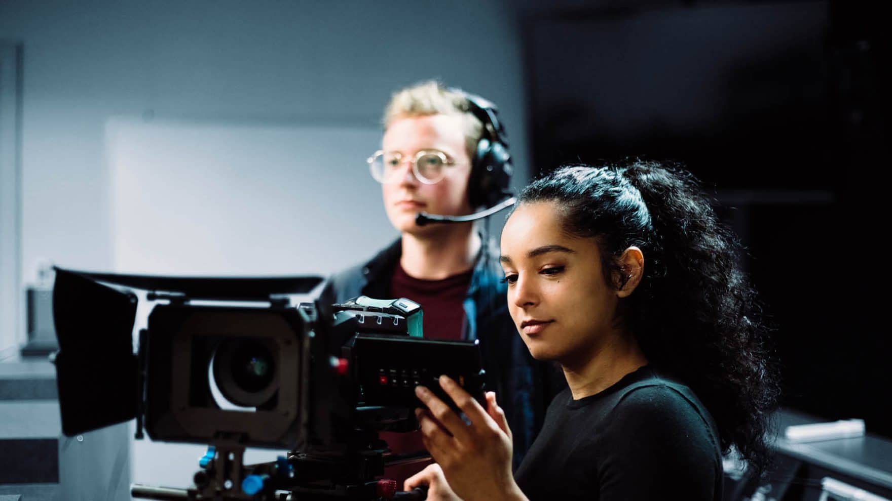 Students with film equipment at Regent, a premier Christian university that offers a BFA in film and television.