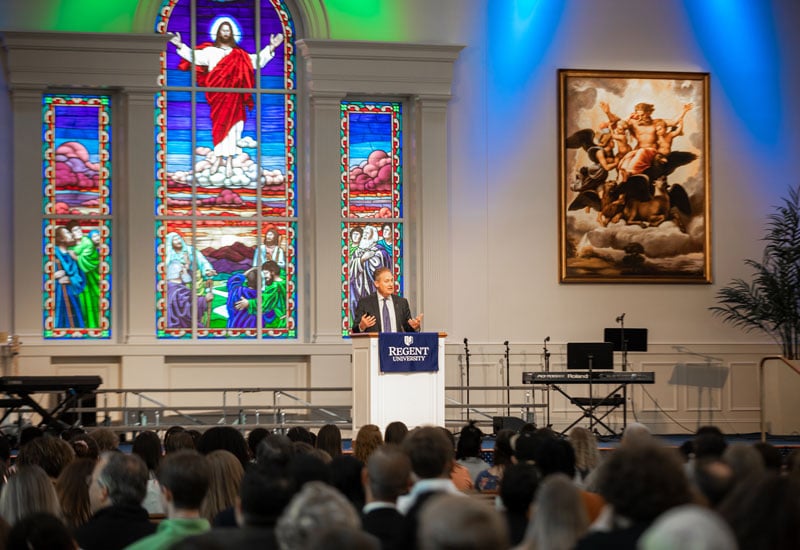 Steve Green Hobby Lobby President speaks at Regent University