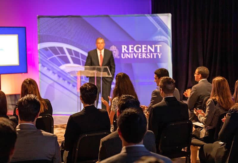 Dr. M.G. “Pat” Robertson Hosts Exclusive Chancellor’s Forum for Regent University School of Law