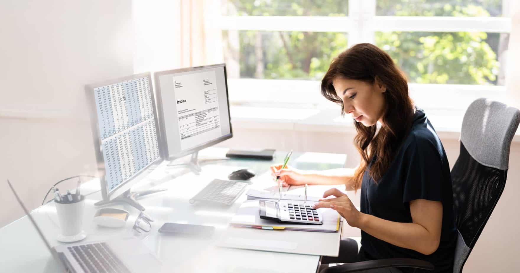 MBA vs Master's in Accounting: A woman working at a computer.