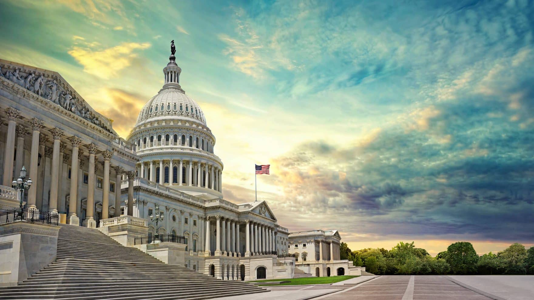 The Supreme Court and U.S. Capitol for which students prepare to go after earning a Ph.D. in Government at Regent University.