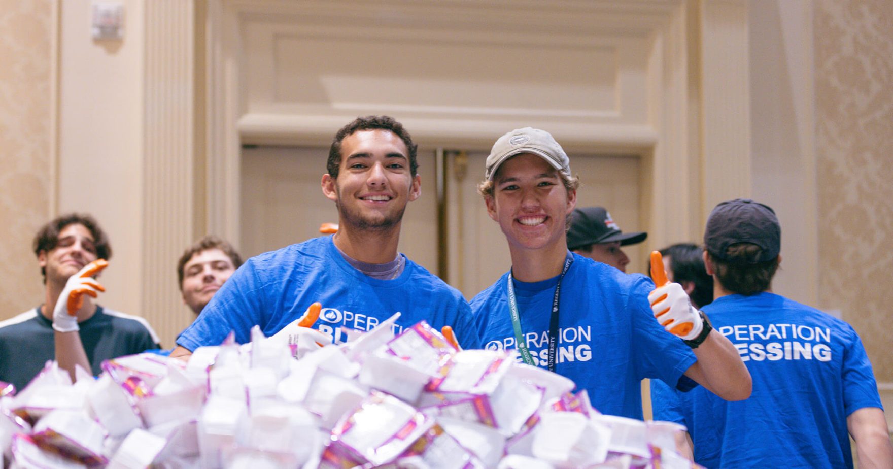 Regent's freshmen class which set a record for students helping the community for Operation Blessing.