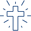 A cross icon for Campus Ministries, a part of the academic resources at Regent University.